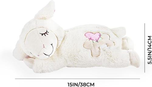 Show full view: allforpaws Little Buddy Heart Beat Sheep Plush Dog Toy, White slide 8 of 11