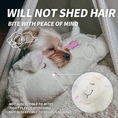 Show full view: allforpaws Little Buddy Heart Beat Sheep Plush Dog Toy, White slide 6 of 11