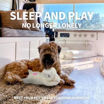 Show full view: allforpaws Little Buddy Heart Beat Sheep Plush Dog Toy, White slide 3 of 11