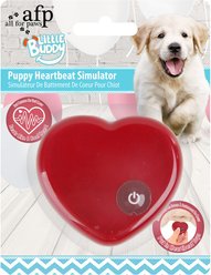allforpaws Little Buddy Heart Beat Simulator Dog Toy, Red