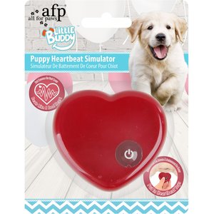 ALLFORPAWS Little Buddy Heart Beat Simulator Dog Toy, Red