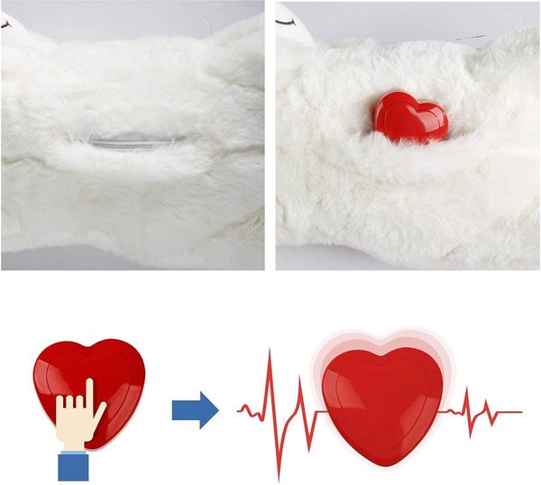 allforpaws Little Buddy Heart Beat Simulator Dog Toy, Red