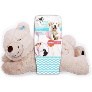 allforpaws Little Buddy Warm Bear Plush Dog Toy, Beige