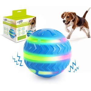 allforpaws Motion Activated Ball Dog Toy, Blue, 3.3-in