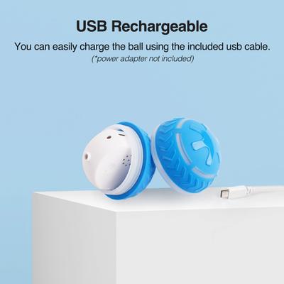 Show full view: allforpaws Motion Activated Ball Dog Toy, Blue, 3.3-in slide 10 of 12