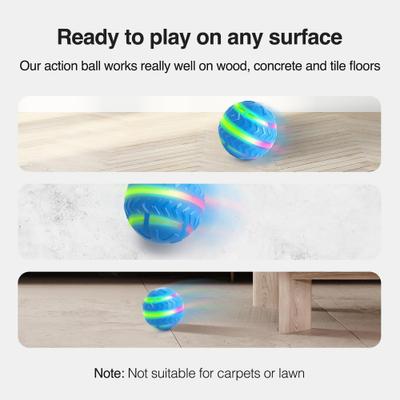 Show full view: allforpaws Motion Activated Ball Dog Toy, Blue, 3.3-in slide 4 of 12