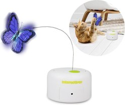 allforpaws Motion Activated Butterfly Interactive Cat Toy, White