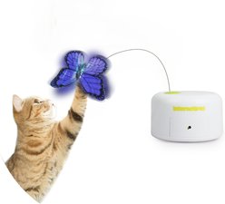 allforpaws Motion Activated Butterfly Interactive Cat Toy, White slide 2 of 9