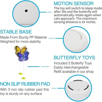 Show full view: allforpaws Motion Activated Butterfly Interactive Cat Toy, White slide 3 of 11