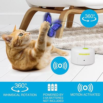 Show full view: allforpaws Motion Activated Butterfly Interactive Cat Toy, White slide 2 of 11