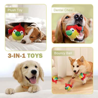 Show full view: allforpaws Mouth Massager Parrot Plush Dog Toy slide 7 of 8