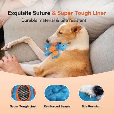 Show full view: allforpaws My T-Rex Peter The Mini Pterodactyl Plush Squeaky Dog Toy, Blue, Small slide 6 of 10