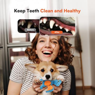 Show full view: allforpaws My T-Rex Peter The Mini Pterodactyl Plush Squeaky Dog Toy, Blue, Small slide 4 of 10