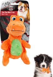 allforpaws My T-Rex Tim The Mini T-Rex Plush Squeaky Dog Toy, Orange, Small