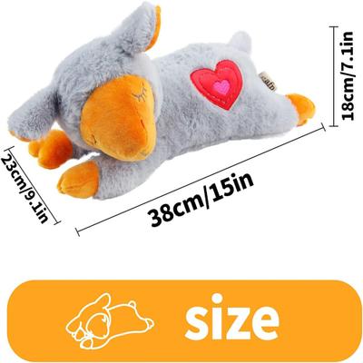 Show full view: allforpaws Pups Heart Beat Sheep Plush Dog Toy, Gray slide 8 of 10