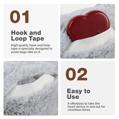 Show full view: allforpaws Pups Heart Beat Sheep Plush Dog Toy, Gray slide 7 of 10