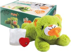 allforpaws Pups Heartbeat 'N' Warm Pacifier Buddy Plush Dog Toy, Green slide 2 of 8