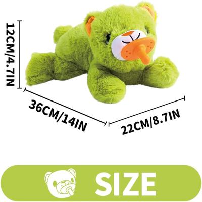 Show full view: allforpaws Pups Heartbeat 'N' Warm Pacifier Buddy Plush Dog Toy, Green slide 7 of 10