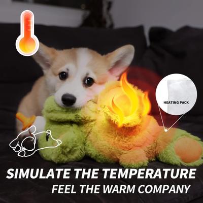 Show full view: allforpaws Pups Heartbeat 'N' Warm Pacifier Buddy Plush Dog Toy, Green slide 5 of 10