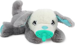 allforpaws Pups Heartbeat 'N' Warm Pacifier Buddy Plush Dog Toy, White
