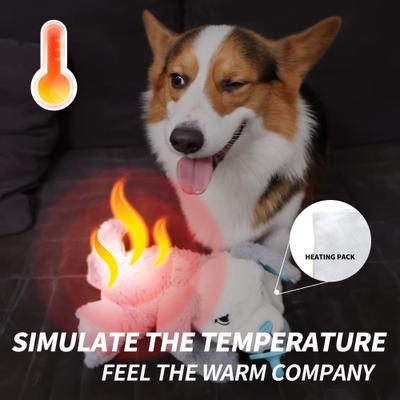 Show full view: allforpaws Pups Heartbeat 'N' Warm Pacifier Buddy Plush Dog Toy, White slide 3 of 9