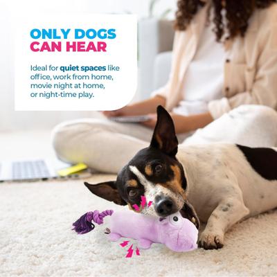 Show full view: allforpaws Ultrasonic Dancing Hippo Plush Dog Toy, Purple slide 5 of 9