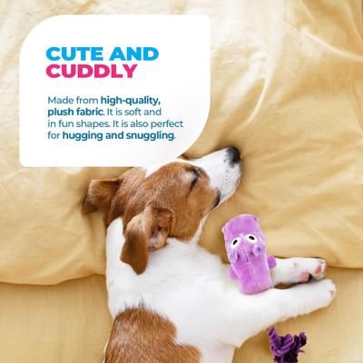 Show full view: allforpaws Ultrasonic Dancing Hippo Plush Dog Toy, Purple slide 4 of 9