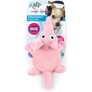 allforpaws Ultrasonic Delirious Elephant Plush Dog Toy, Pink