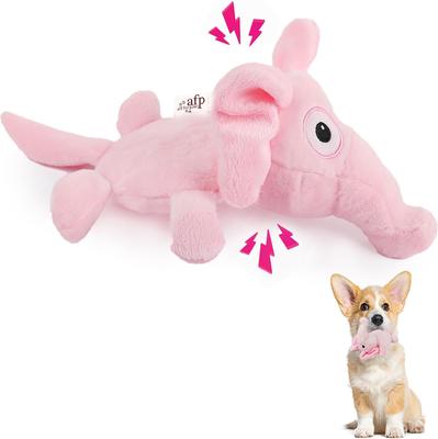 Show full view: allforpaws Ultrasonic Delirious Elephant Plush Dog Toy, Pink slide 8 of 10