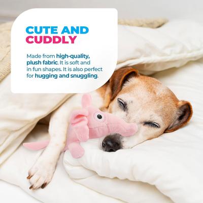 Show full view: allforpaws Ultrasonic Delirious Elephant Plush Dog Toy, Pink slide 6 of 10