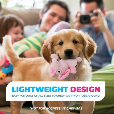 Show full view: allforpaws Ultrasonic Delirious Elephant Plush Dog Toy, Pink slide 5 of 10