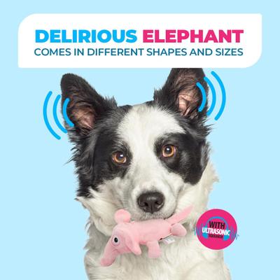 Show full view: allforpaws Ultrasonic Delirious Elephant Plush Dog Toy, Pink slide 4 of 10