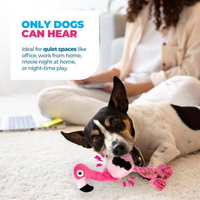 Show full view: allforpaws Ultrasonic Dj Flamingo Plush Dog Toy, Pink slide 3 of 9