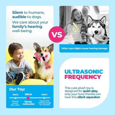 Show full view: allforpaws Ultrasonic Dj Flamingo Plush Dog Toy, Pink slide 2 of 9