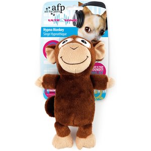 allforpaws Ultrasonic Hypno Monkey Plush Dog Toy, Brown
