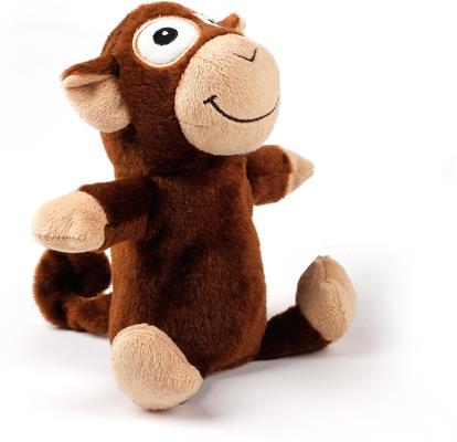 Show full view: allforpaws Ultrasonic Hypno Monkey Plush Dog Toy, Brown slide 8 of 10