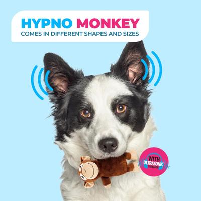 Show full view: allforpaws Ultrasonic Hypno Monkey Plush Dog Toy, Brown slide 4 of 10