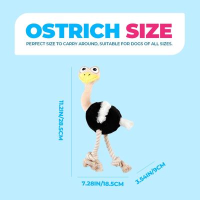 Show full view: allforpaws Ultrasonic Ostrich Plush Dog Toy, Black, Small slide 8 of 10
