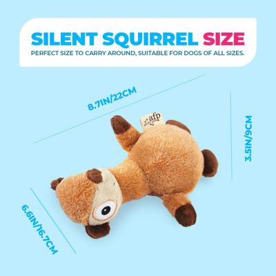 Show full view: allforpaws Ultrasonic Silent Squirrel Plush Dog Toy, Brown slide 8 of 11