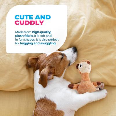 Show full view: allforpaws Ultrasonic Silent Squirrel Plush Dog Toy, Brown slide 4 of 11