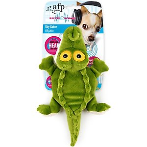 allforpaws Ultrasonic Sky Gator Plush Dog Toy, Green
