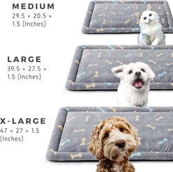 Allisandro Cozy Anti-Slip Kennel Bed & Travel Companion Dog Crate Mat, Grey bone, Large slide 2 of 5