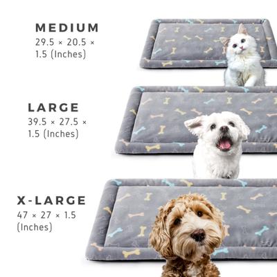 Show full view: Allisandro Cozy Anti-Slip Kennel Bed & Travel Companion Dog Crate Mat, Grey bone, X-Large slide 2 of 6