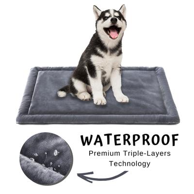 Show full view: Allisandro anti-slip kennel pads waterproof dog bed, Grey, Large slide 3 of 7