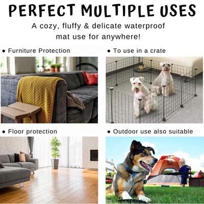 Show full view: Allisandro anti-slip kennel pads waterproof dog bed, Grey, Large slide 6 of 7