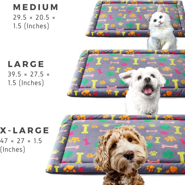 Show full view: Allisandro Cozy Anti-Slip Kennel Bed & Travel Companion Dog Crate Mat, Vivid Bone, Large slide 2 of 7