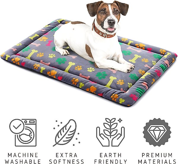 Show full view: Allisandro Cozy Anti-Slip Kennel Bed & Travel Companion Dog Crate Mat, Vivid Bone, Large slide 4 of 7