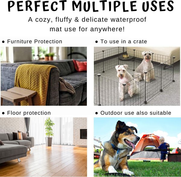 Show full view: Allisandro Cozy Anti-Slip Kennel Bed & Travel Companion Dog Crate Mat, Vivid Bone, Large slide 6 of 7