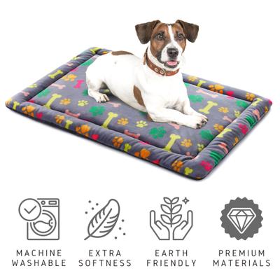 Show full view: Allisandro Cozy Anti-Slip Kennel Bed & Travel Companion Dog Crate Mat, Vivid Bone, Medium slide 4 of 7
