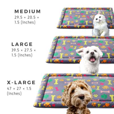 Show full view: Allisandro Cozy Anti-Slip Kennel Bed & Travel Companion Dog Crate Mat, Vivid Bone, X-Large slide 3 of 8